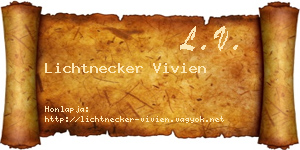 Lichtnecker Vivien névjegykártya